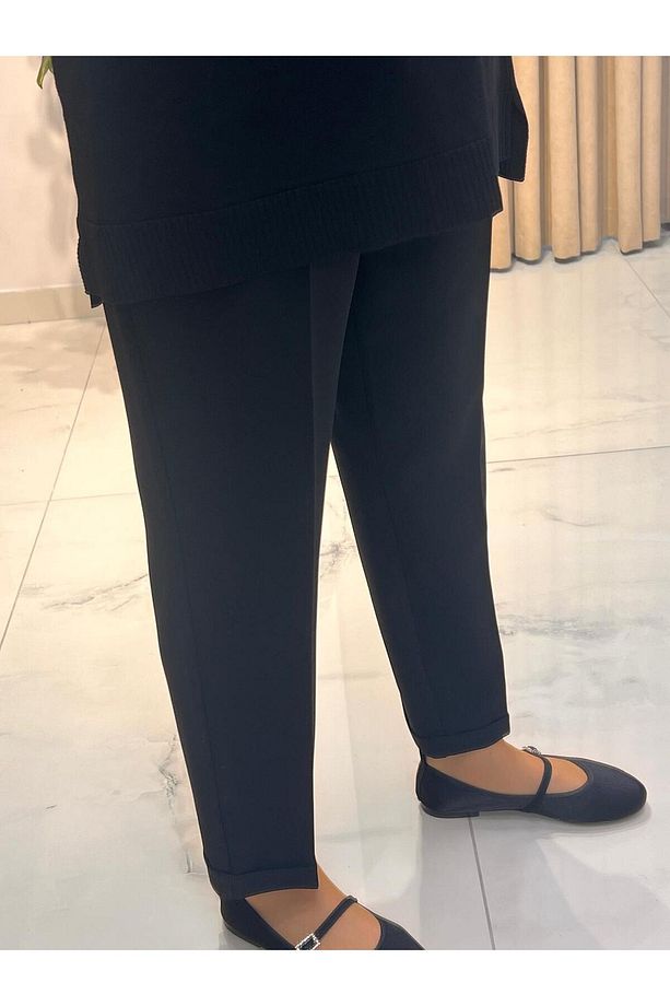 YUSUF ÖZDEMİR BEL İLASTİKLİ DUBLE PAÇA PANTOLON - 3