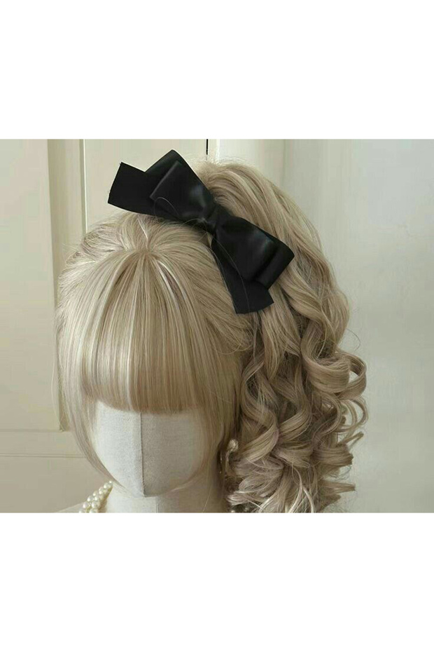 Black Color Satin Bow Women's Buckle