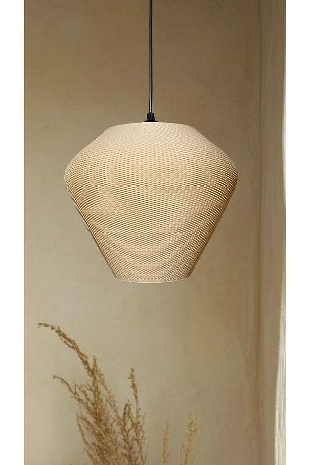Asterion Hasır Renk Rattan Görünümlü Avize, Pinterest Tarzı Tekli Sarkıt Avize (Bioplastik) E27 - 1