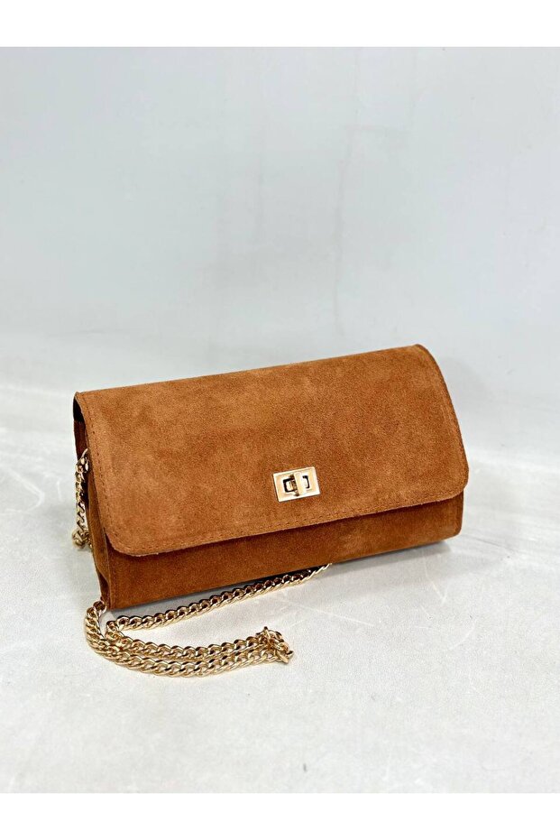 Clamshell Bag Genuine Suede Leather Women's Hand Shoulder Diagonal Bag