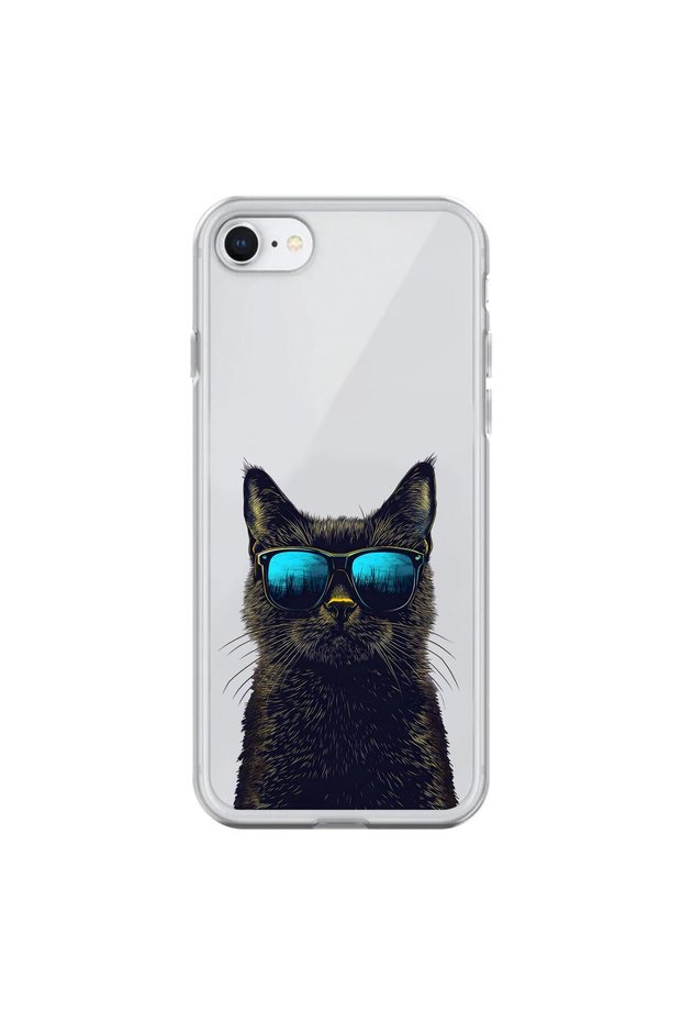 حافظة شفافة متوافقة مع هاتف iPhone 6 Plus مع تصميم Cool Cat