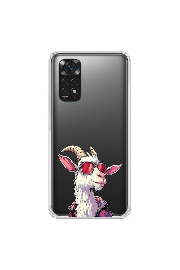 حافظة شفافة متوافقة مع هاتف Xiaomi Redmi Note 11 بتصميم Cool Goat