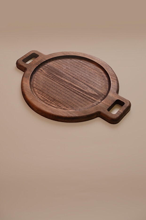 Loop - Solid Wood Pan Mat - Round Presentation Board (2 Handle Design) - 1