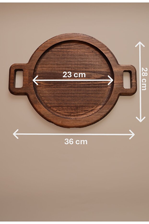 Loop - Solid Wood Pan Mat - Round Presentation Board (2 Handle Design) - 5