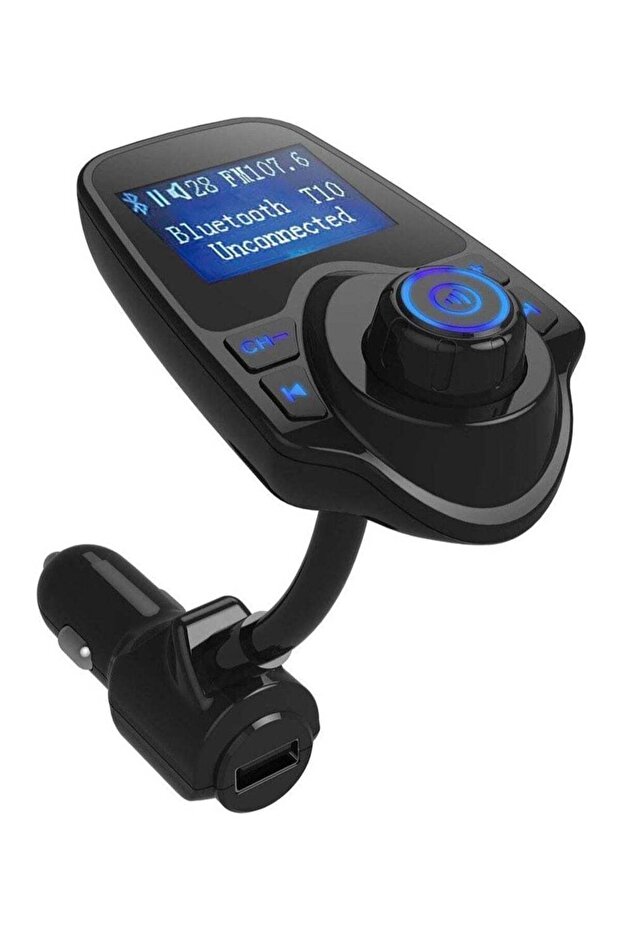 Wireless Car Bluetooth FM Transmitter with Hands-Free Calling, MP3 Adapter, Full Frequency LCD Modul