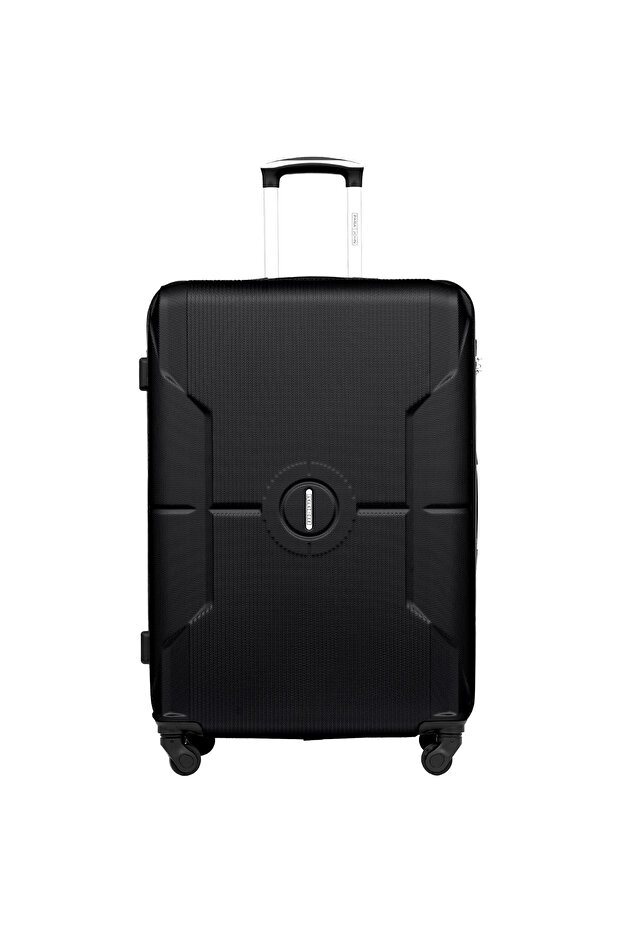 Sparkle ABS Hardside Spinner Checked In Large Luggage Trolley 28 Inch black