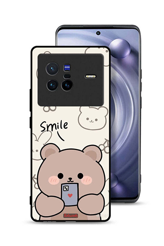 غطاء حماية Vivo X80 بتصميم دب مبتسم