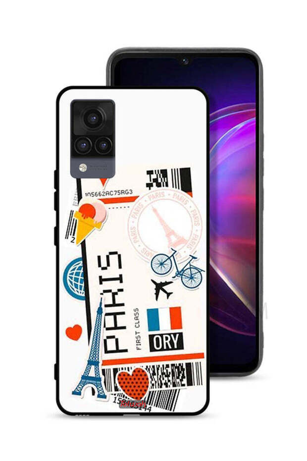 غطاء حماية لهاتف Vivo V21 - ملصق باريس