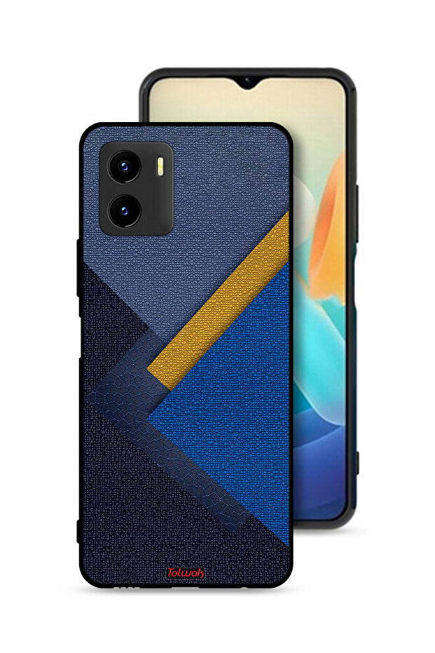 غطاء حماية لهاتف Vivo Y15s بنقشة مثلثات جلدية