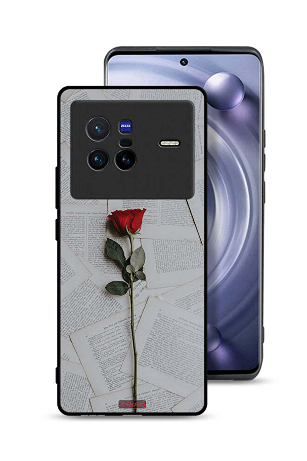 غطاء حماية لهاتف Vivo X80 وردي على ورق