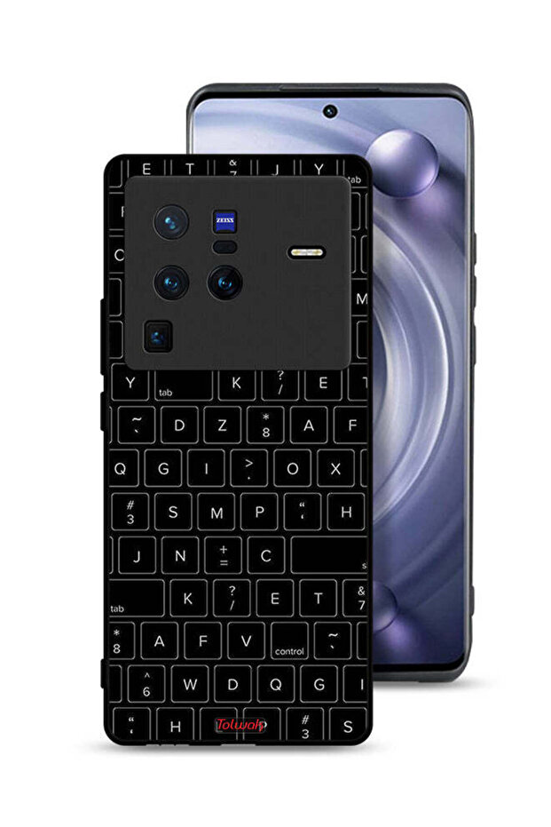 غطاء حماية لهاتف Vivo X80 Pro بنمط مفاتيح لوحة المفاتيح العشوائية