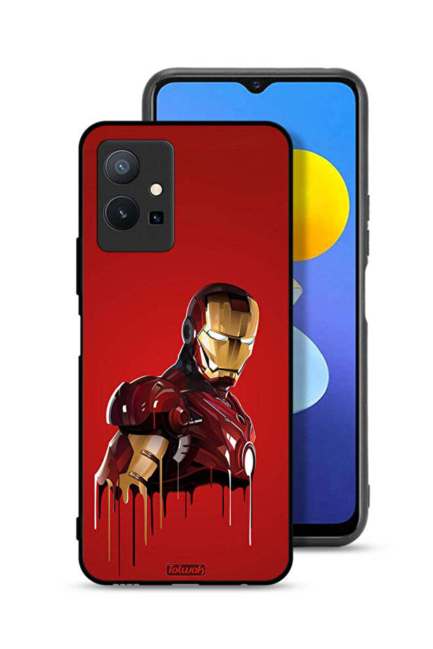 غطاء حماية لهاتف Vivo Y75 5G برسومات الرجل الحديدي