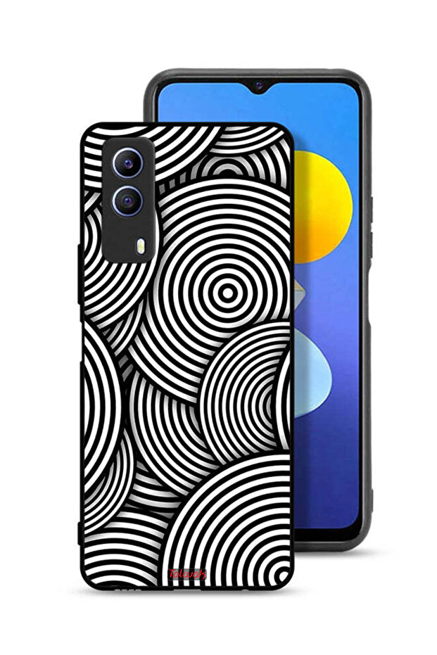 غطاء حماية لهاتف Vivo T1x بنمط دوائر وهمية