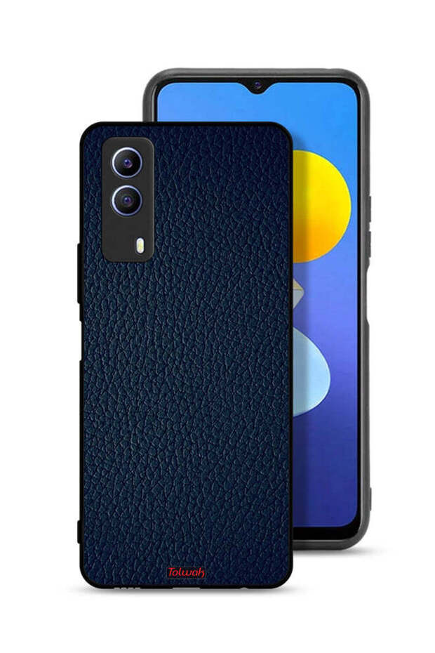 غطاء حماية جلدي بنمط هندسي لهاتف Vivo T1x