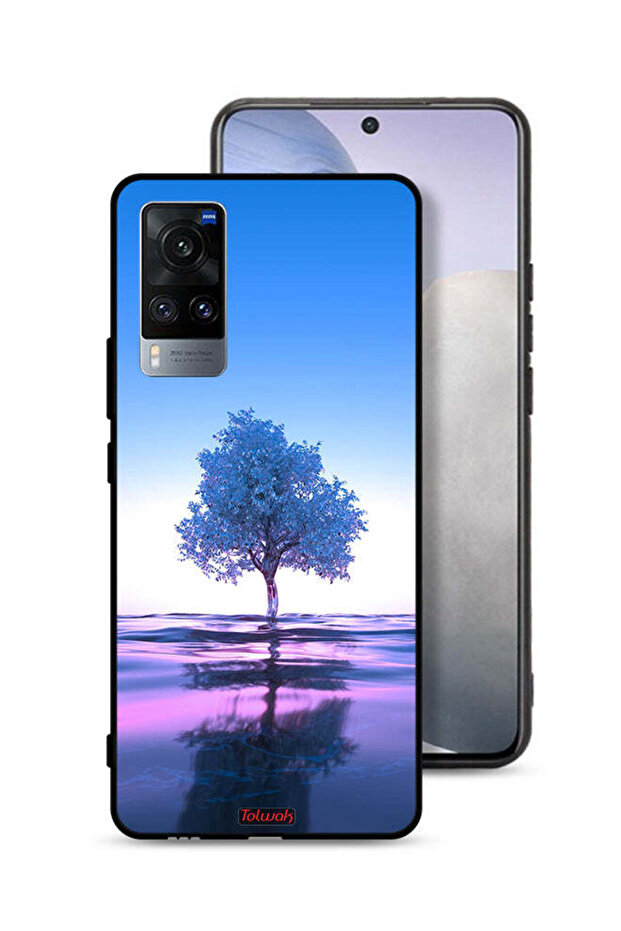 Vivo X60t Protective Case Cover Tree Neon Body Of Water Reflection Digital Art