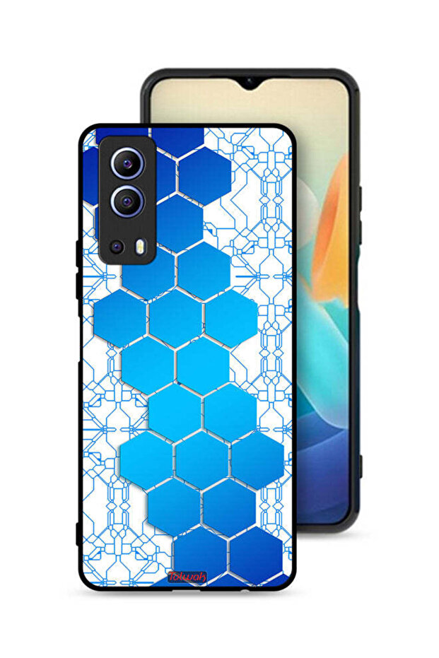 Vivo Y72 5G Protective Case Cover Honeycomb Hexagon Icon Networks