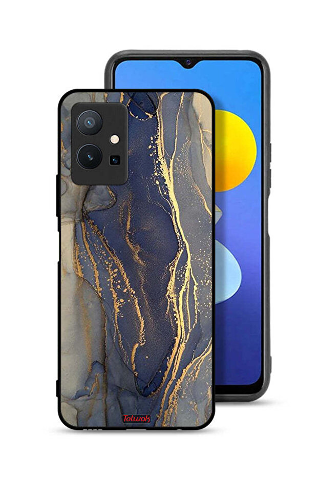 غطاء حماية لهاتف Vivo Y75 5G بنقشة رخامية لامعة