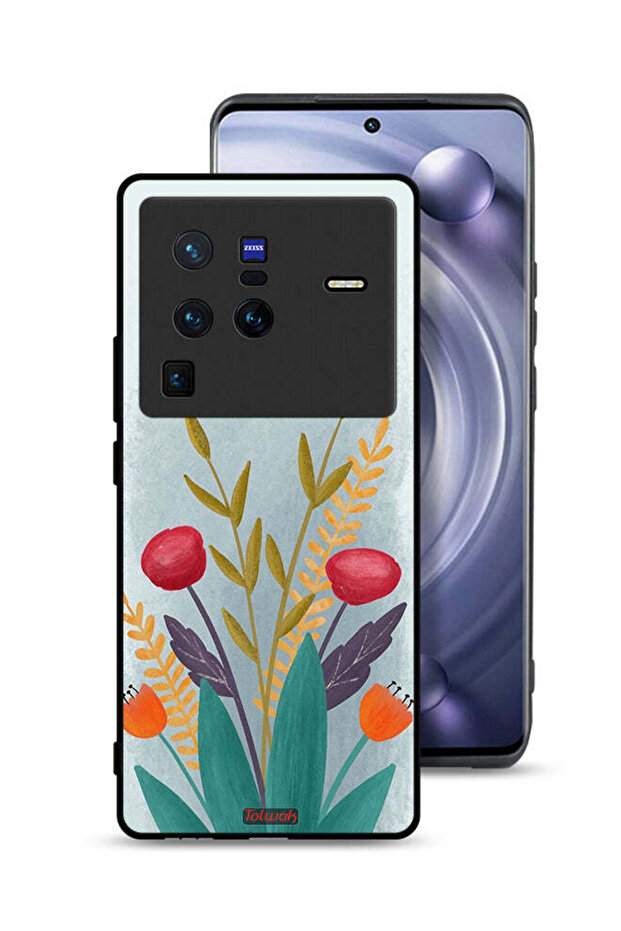 غطاء حماية لهاتف Vivo X80 Pro برسومات نباتية