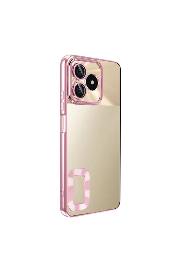 حافظة Realme Note 50 ذات حواف ملونة ومطلية بالبلاتينيوم وغطاء شفاف من الخلف