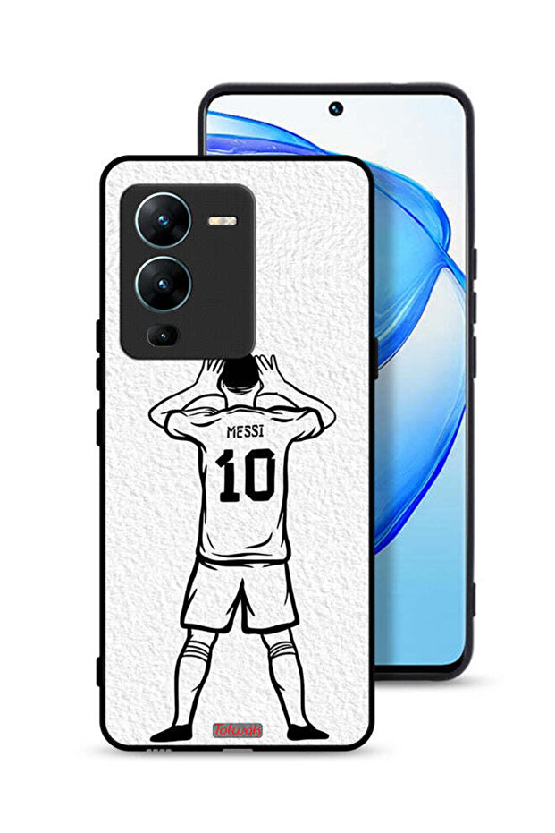 غطاء حماية لهاتف Vivo V25 Pro 5G برسومات ميسي سكيتش