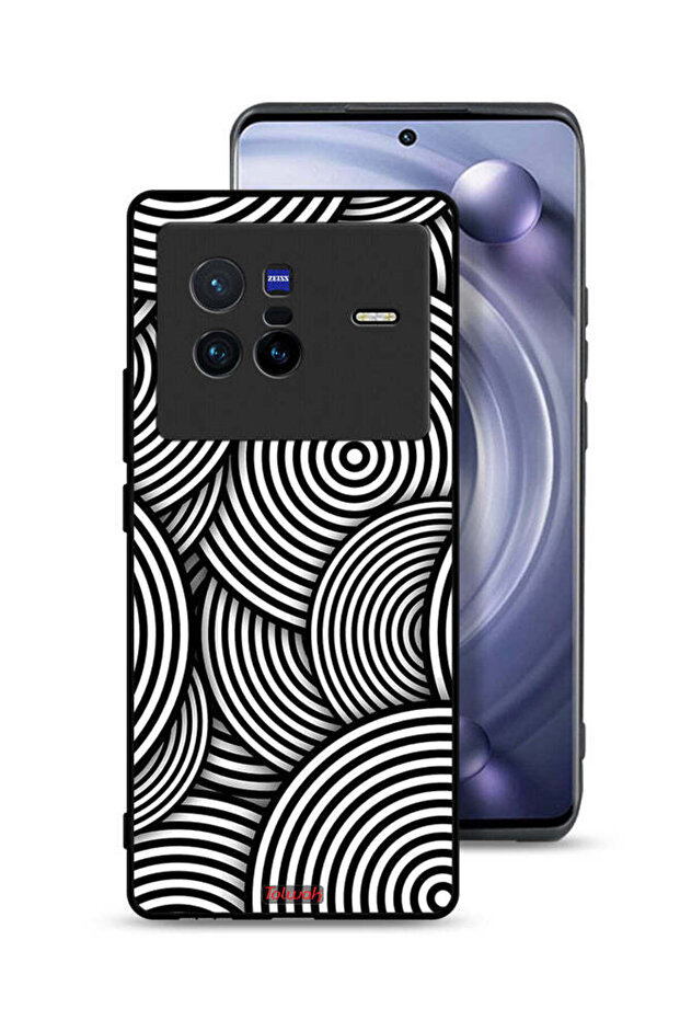 غطاء حماية لهاتف Vivo X80 بنمط دوائر وهمية