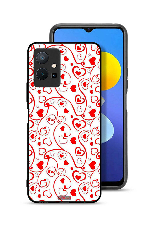 غطاء حماية بنقشة قلوب لهاتف Vivo T1 5G