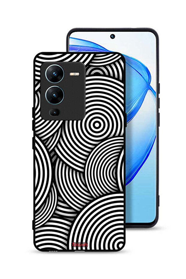 غطاء حماية لهاتف Vivo V25 Pro 5G بنمط دوائر وهمية