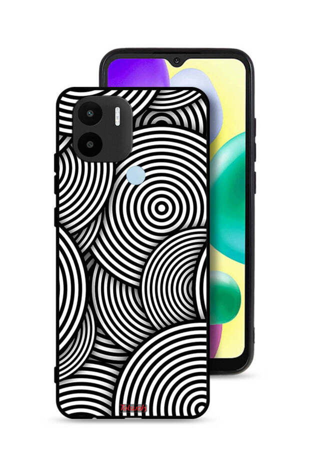 غطاء حماية لهاتف Xiaomi Redmi A1 Plus بنمط دوائر وهمية