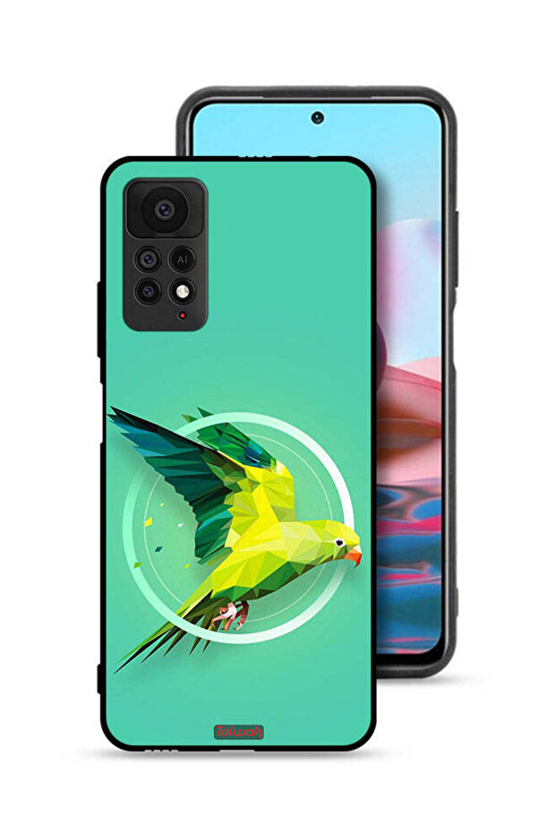 غطاء حماية لهاتف شاومي ريدمي نوت 11 برو 5G بطبعة فن تجريدي ببغاء