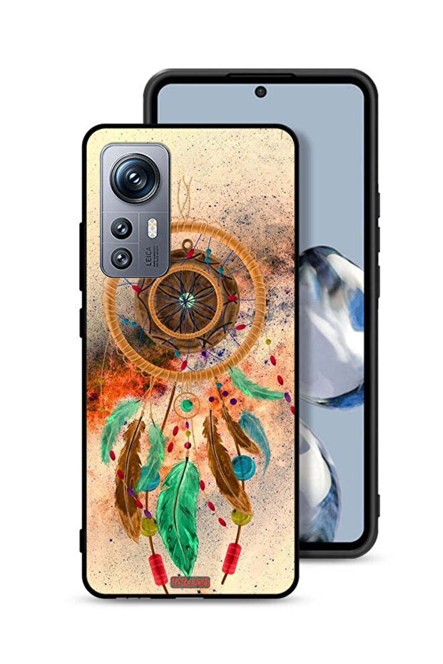 غطاء حماية لهاتف Xiaomi 12S بتصميم ماندالا وريش معلق
