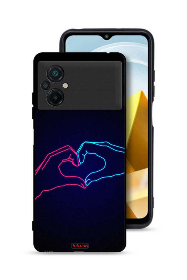 Xiaomi Poco M5 4G Protective Case Cover Touching Hand Making Heart
