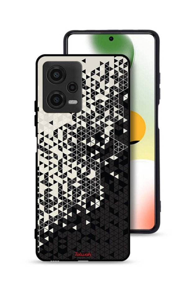 غطاء حماية لهاتف Xiaomi Poco X5 بنمط مثلث فني رقمي