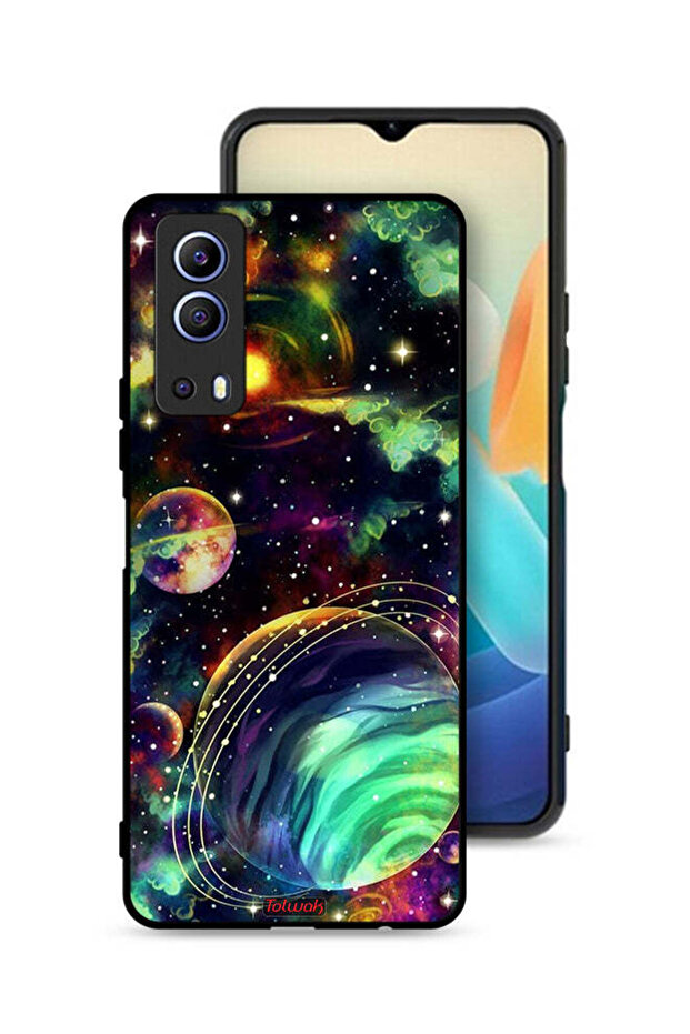 غطاء حماية لجهاز Vivo Y72 5G بتصميم الكواكب