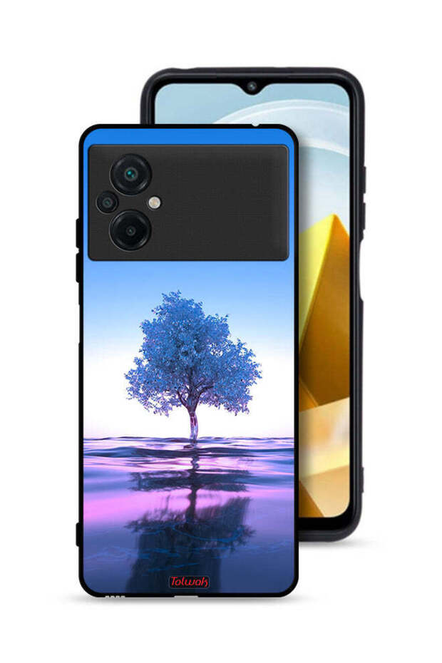 Xiaomi Poco M5 4G Protective Case Cover Tree Neon Body Of Water Reflection Digital Art