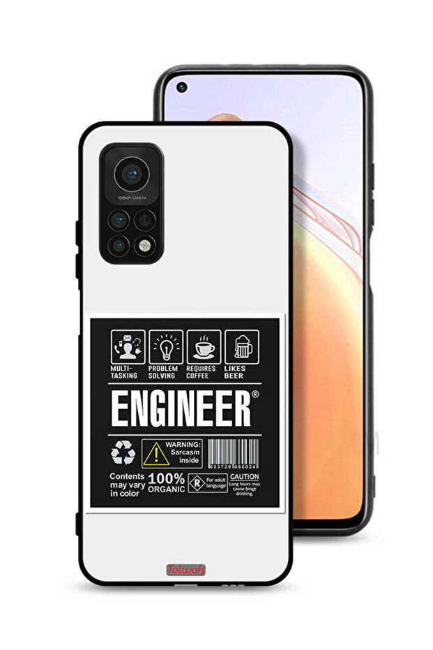 غطاء حماية لهاتف Xiaomi Mi 10T 5G ملصق مهندس