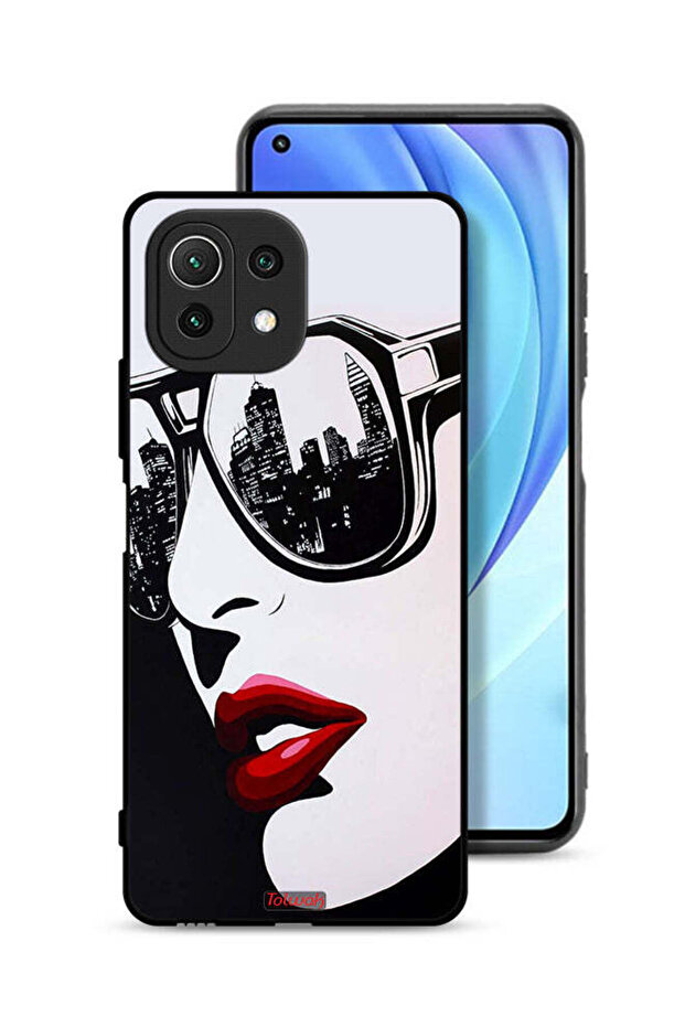 Xiaomi Mi 11 Lite Protective Case Cover Girl Face Abstract Art