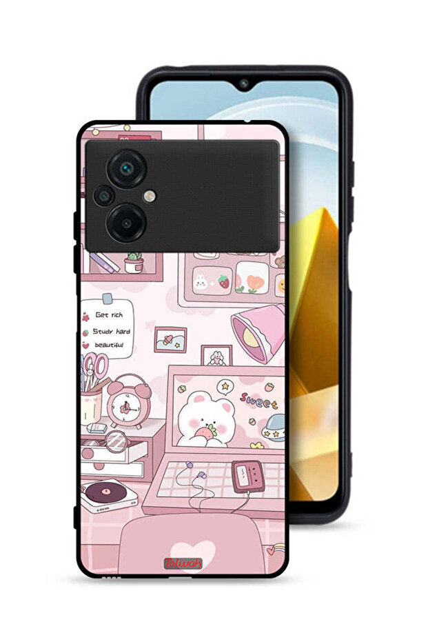 Xiaomi Poco M5 4G Protective Case Cover Get Rich Study Hard