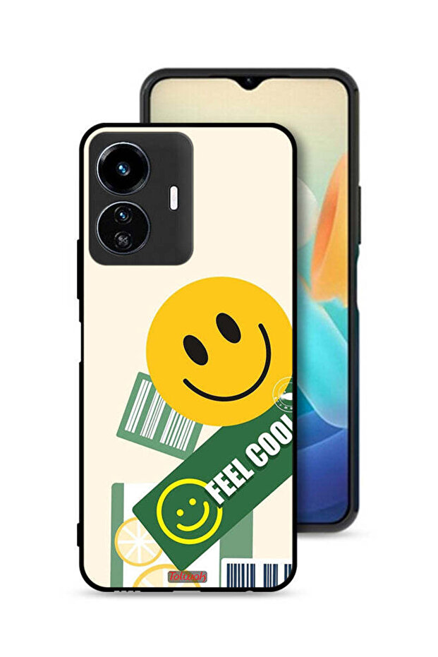 غطاء حماية لهاتف Vivo Y77e 5G بملصق Feel Cool
