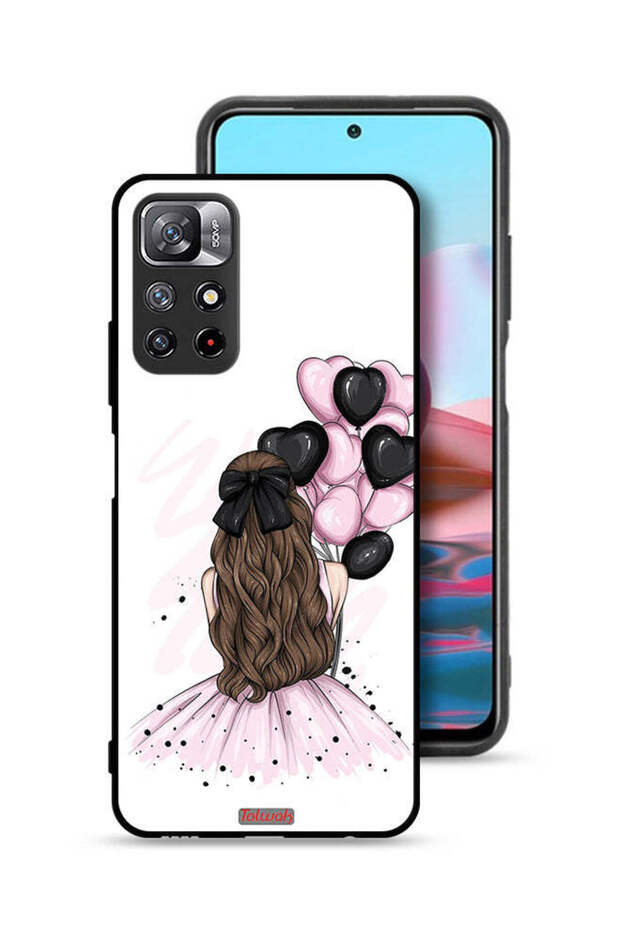 Xiaomi Redmi Note 11S Protective Case Cover Holding Balloons Girl Art