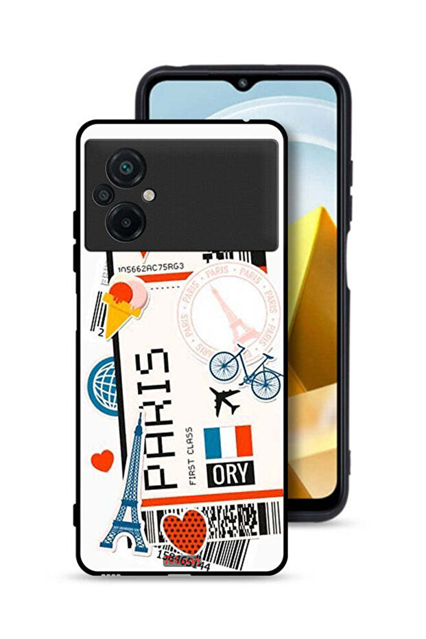 غطاء حماية لهاتف Xiaomi Poco M5 4G، ملصق باريس