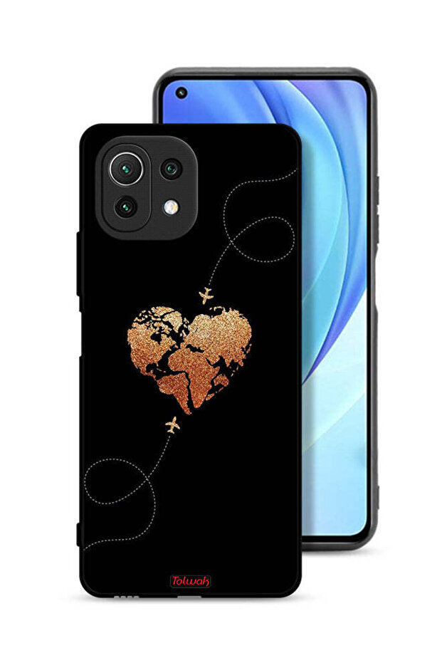 Xiaomi Mi 11 Lite Protective Case Cover Airplanes Touching Heart