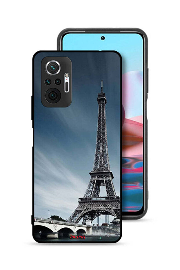 غطاء حماية لهاتف شاومي ريدمي نوت 10 برو 4G بتصميم برج إيفل