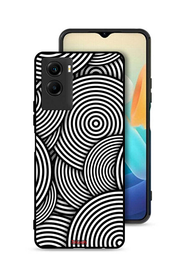 غطاء حماية لهاتف Vivo Y55s 5G (2021) بنمط دوائر وهمية