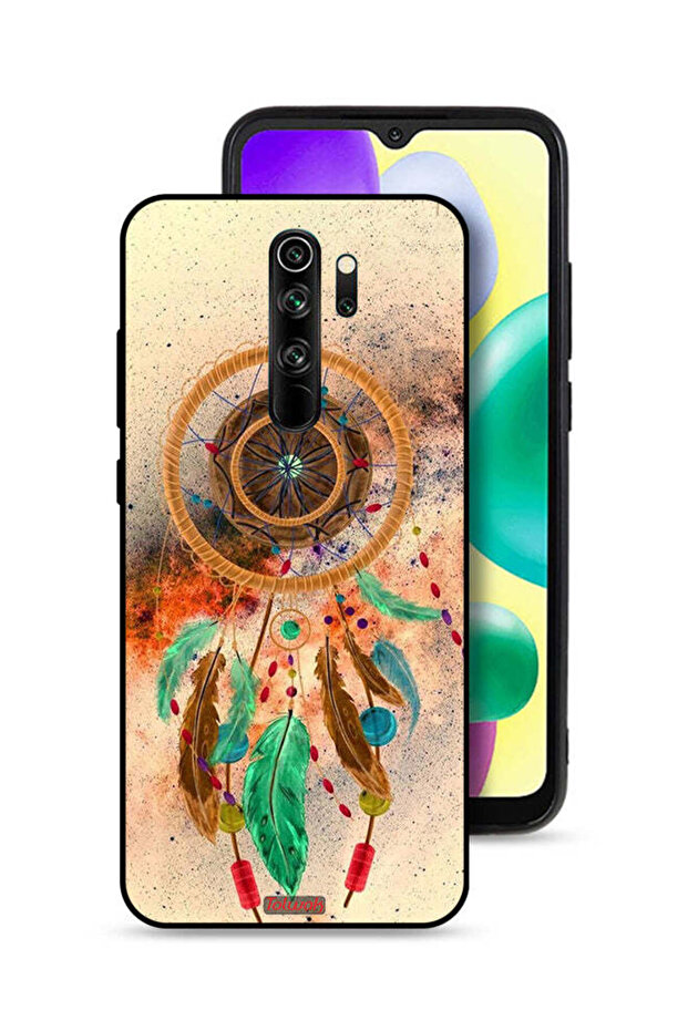 Xiaomi Redmi Note 8 Pro Protective Case Cover Mandala Hanging Feathers