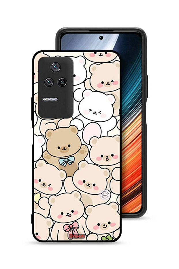غطاء حماية لهاتف Xiaomi Poco F4 بنقشة الدببة