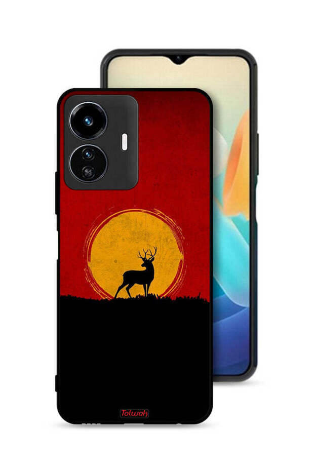 غطاء حماية Vivo Y77e 5G بتصميم غزال وقمر