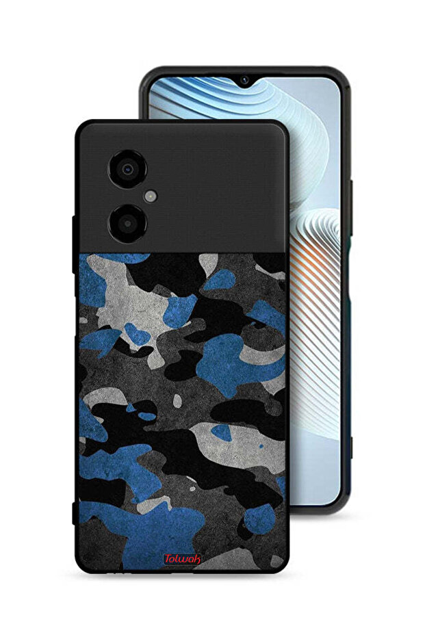 غطاء حماية لهاتف Xiaomi Poco M4 5G بنمط مموه