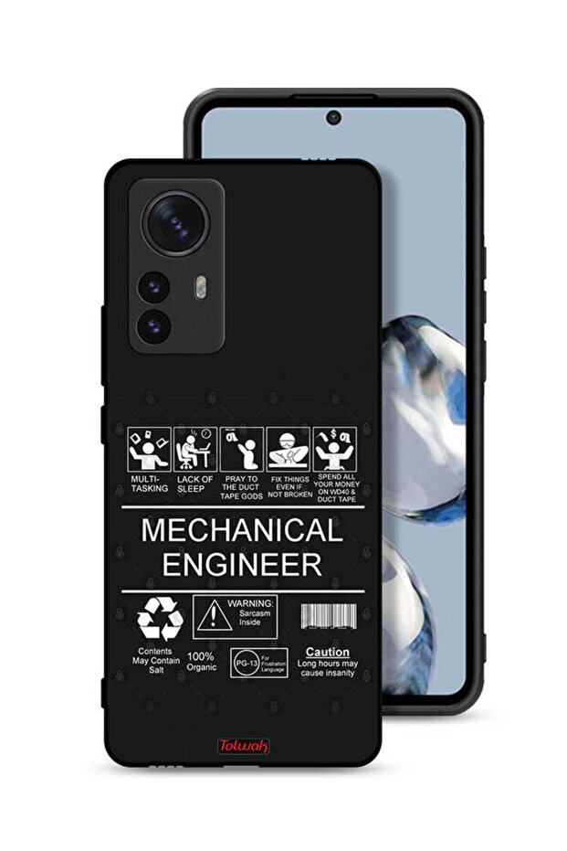 غطاء حماية لهاتف Xiaomi 12 Pro، ملصق مهندس ميكانيكي