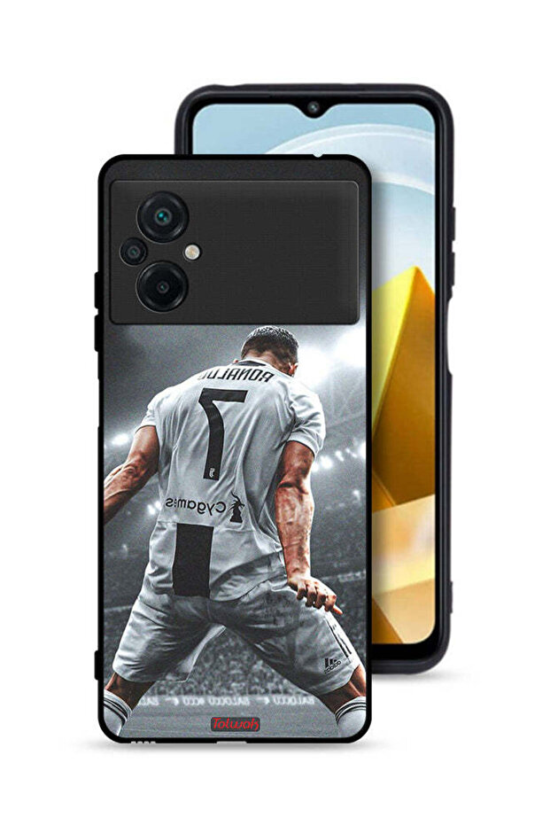 غطاء حماية لهاتف Xiaomi Poco M5 4G بطبعة احتفال كريستيانو رونالدو
