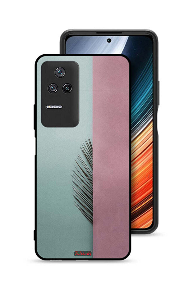 غطاء حماية لهاتف Xiaomi Poco F4 بتصميم نصف أوراق